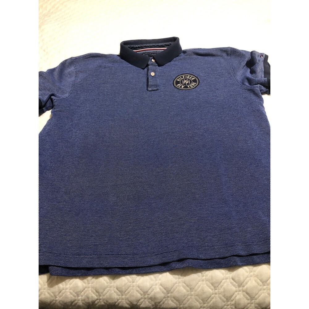 Tommy Hilfiger New York Mens Vintage Blue Polo Shirt Size XXL